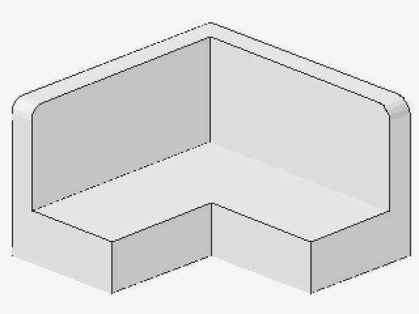 Lego Panel 2 x 2 x 1 (91501) Corner, white