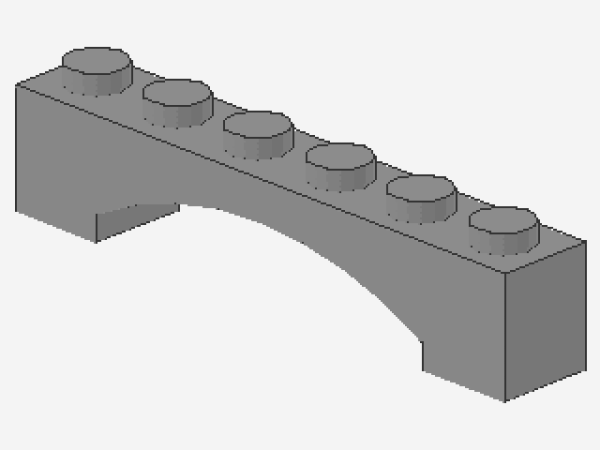 Lego Stein, Bogen 1 x 6 x 1 (92950) hell bläulich grau