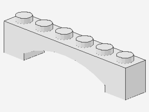 Lego Stein, Bogen 1 x 6 x 1 (92950) weiß