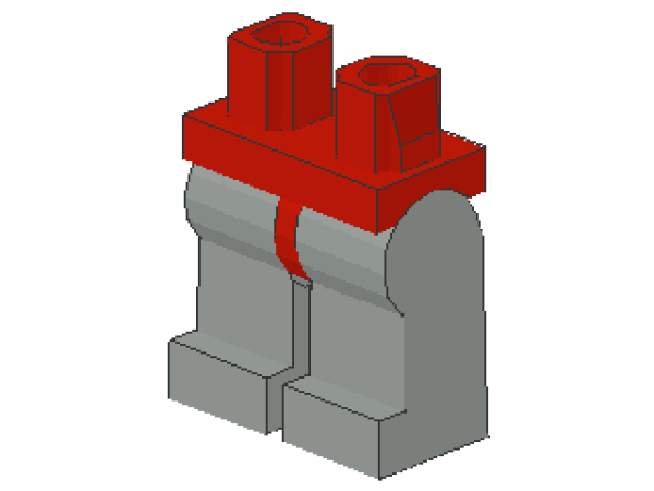 lego Minifigure Legs, mounted (970c09) red