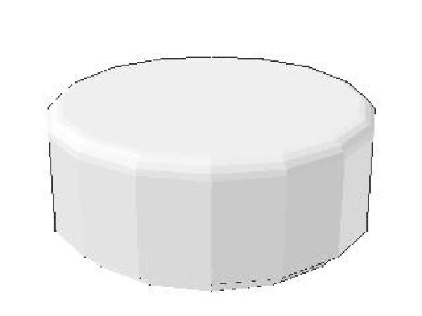 Lego Fliese 1 x 1 (98138) rund, weiss