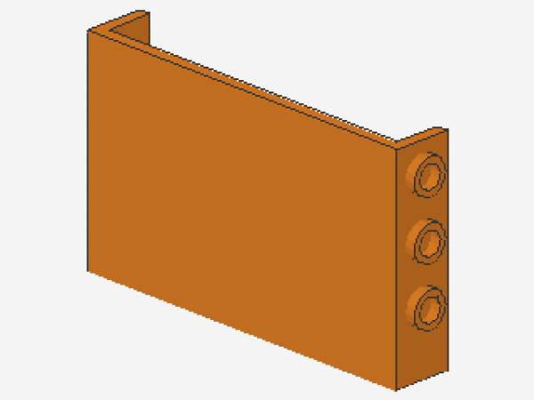 Lego Panel 1 x 6 x 3 (98280) Studs on Sides, orange