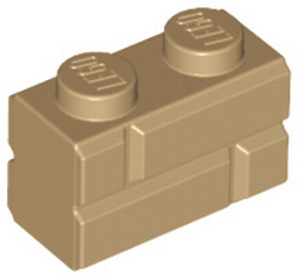 Lego Brick, modified 1 x 2 x 1 (98283) dark tan