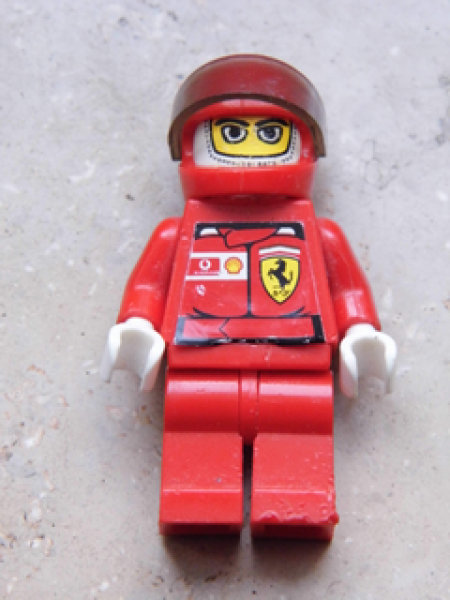 Lego Minifigure rac024bs F1 Ferrari Driver