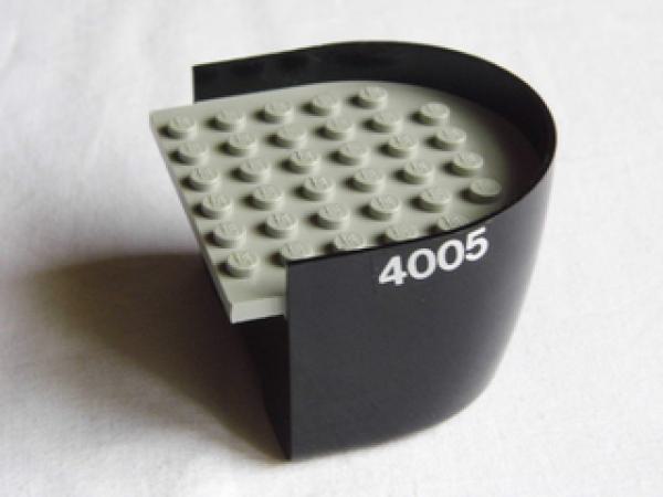 Lego Hull, Stern 6 x 6 x 3 1/3 (x147c01pb02) black, decorated