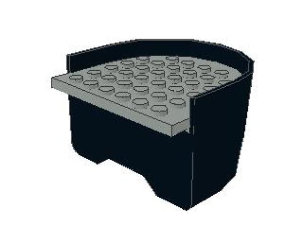 Lego Hull, Stern 6 x 6 x 3 1/3 (x147c01) black