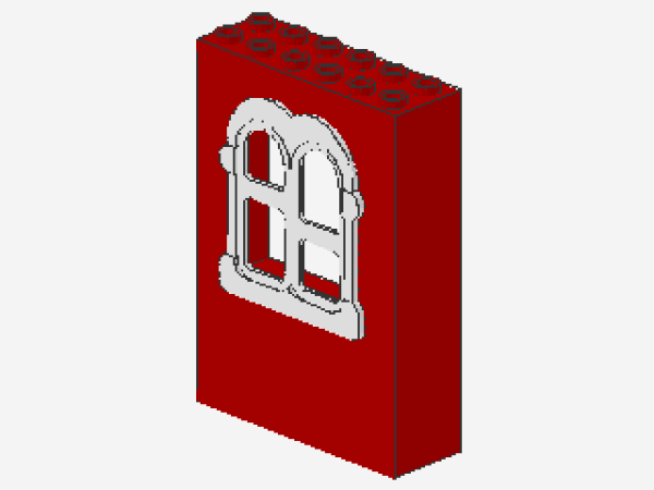 Lego Fabuland Building Wall 2 x 6 x 7 (x637c03) red