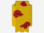 Lego Panel 3 x 3 x 6 (2345pb02) Corner Wall, red Bricks