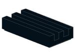 Lego Tile 1 x 2 (2412b) Grille, with Groove, black