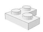 Lego Platte 2 x 2 Ecke (2420) weiss