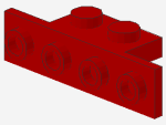 Lego Winkelträger 1 x 2 - 1 x 4 (2436) rot
