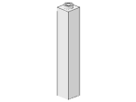 Lego Brick 1 x 1 x 5 (2453a) white