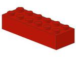 Lego Brick 2 x 6 x 1 (2456) red