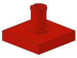 Lego Tile 2 x 2 (2460) with Pin, red