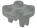 Lego Platte 2 x 2, rund, mit Radhalter (2655) hell grau