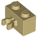 Lego Brick, modified 1 x 2 x 1 (30237) tan