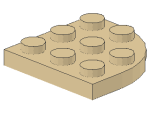 Lego Platte 3 x 3, rund, Rundecke (30357) tan