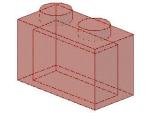 Lego Brick 1 x 2 x 1 (3065) transparent red