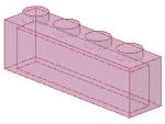 Lego Stein 1 x 4 x1 (3066) transparent dunkel pink