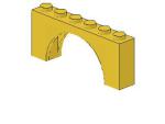 Lego Brick, Arch 1 x 6 x 2 (3307) yellow