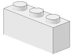 Lego Brick 1 x 3 x 1 (3622) white