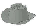 Lego Minifigure Hat, Cowboy, light gray