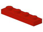Lego Platte 1 x 4 (3710) rot