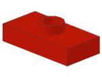 Lego Plate, modified 1 x 2 (3794a) red