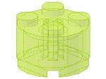 Lego Stein, rund 2 x 2 x 1 (3941) transparent neon grün