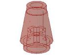 Lego Cone 1 x 1 (4589b) transparent red