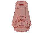 Lego Cone 1 x 1 (4589) transparent red