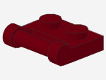 Lego Platte, modifiziert 1 x 2 (48336)  dunkel rot