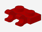 Lego Plate, modified 1 x 2 (60470b) red
