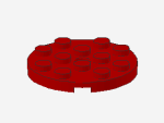 Lego Platte 4 x 4, rund (60474) mit Loch, rot