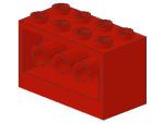Lego Stein, modifiziert 2 x 4 x 2 (6061) rot