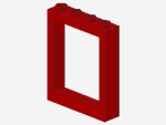 Lego Door Frame 1 x 4 x 4 (6154) red