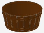 Lego Barrel, Half 5 x 5 x 2 (64951) redish brown