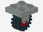 Lego Platte 2 x 2 mit Rad (8c02) hell grau