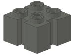 Lego Brick, modified 2 x 2 x 1 (90258) dark bluish gray